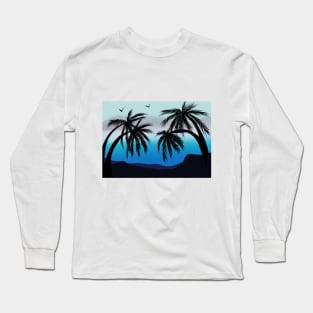 Beach Evening Digital Art Long Sleeve T-Shirt